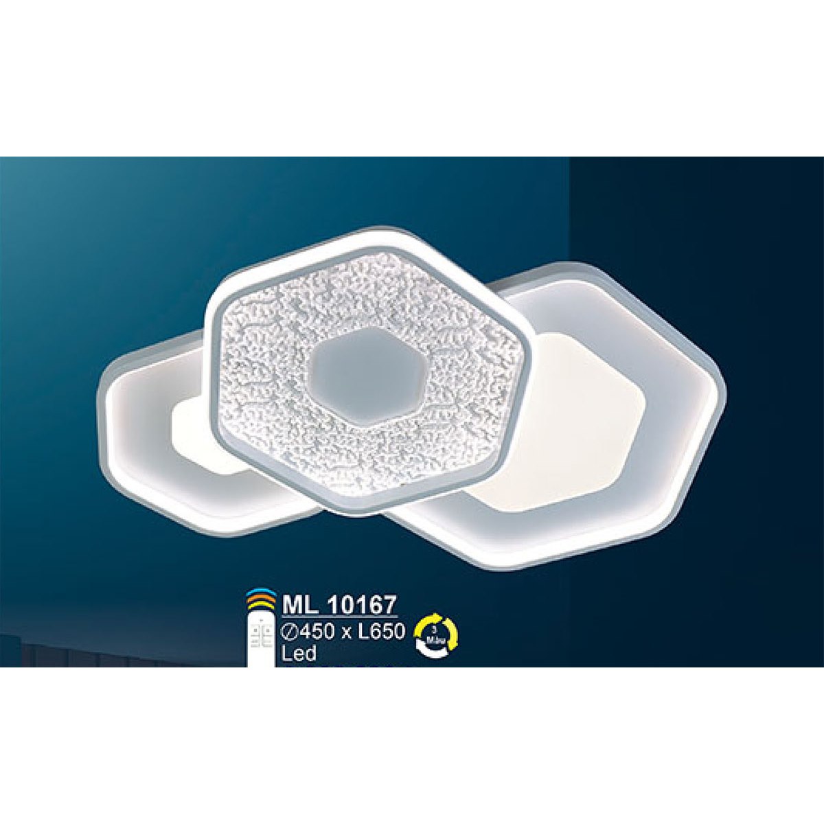 Đèn mâm ốp trần Led Sano ML 10167 Ø450*L6500