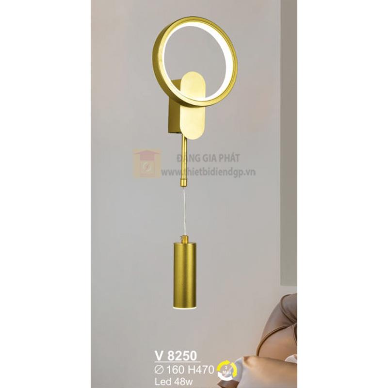 Đèn vách trang trí Led 48W - Ø160*H470 - 3 màu ánh sáng, vỏ màu vàng