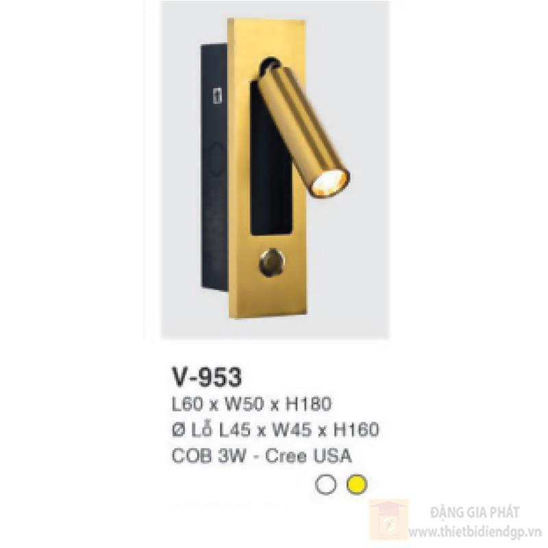 Đèn vách gắn tường L60 x W50×H180 Ø Lỗ L45 x W45 x H160 COB 3W - Cree USA