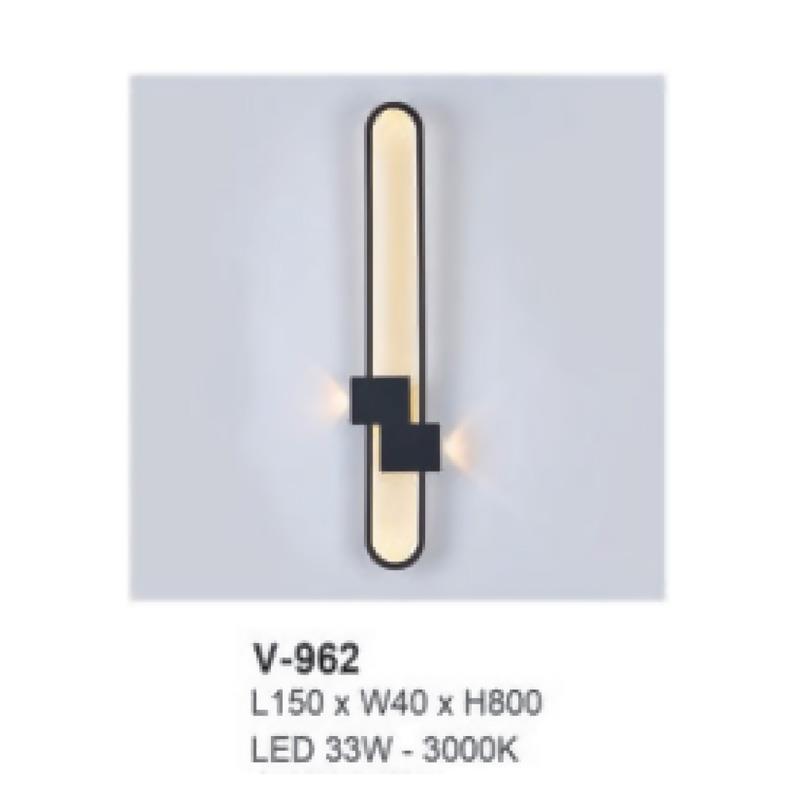 Đèn vách gắn tường L150 x W40 x H800 LED 33W - 3000K