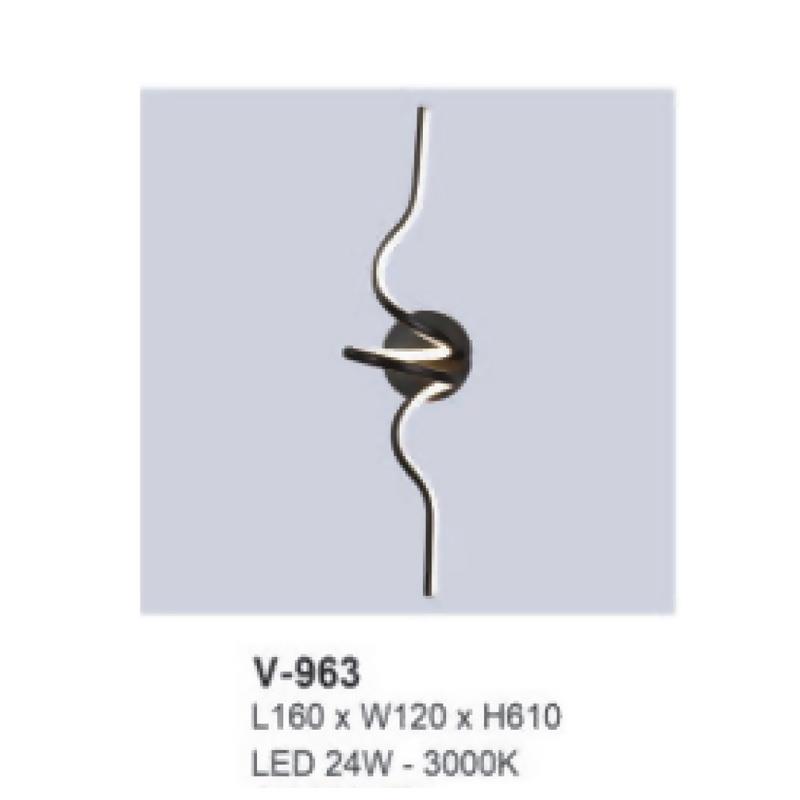 Đèn vách gắn tường L160 x W120×H610 LED 24W- 3000K