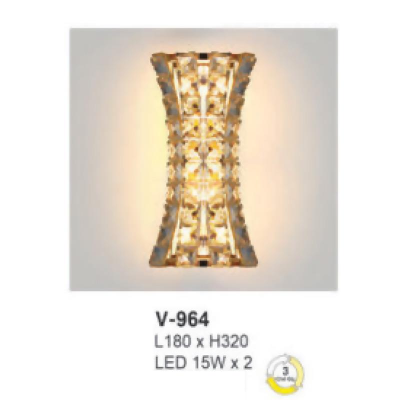 Đèn vách gắn tường L180 x H320 LED 15W x 2