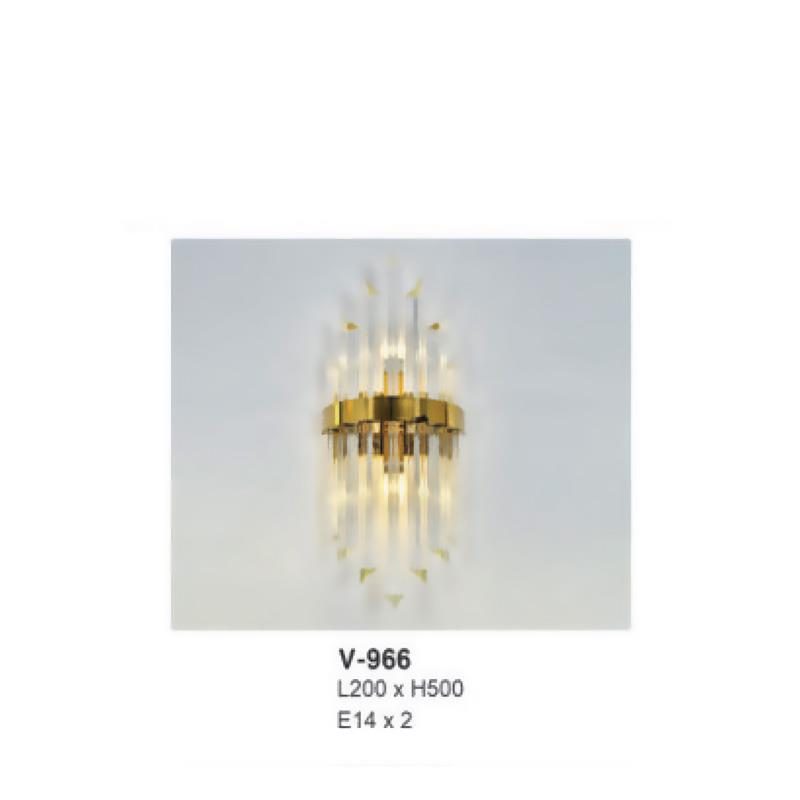 Đèn vách pha lê L200 x H500 E14×2
