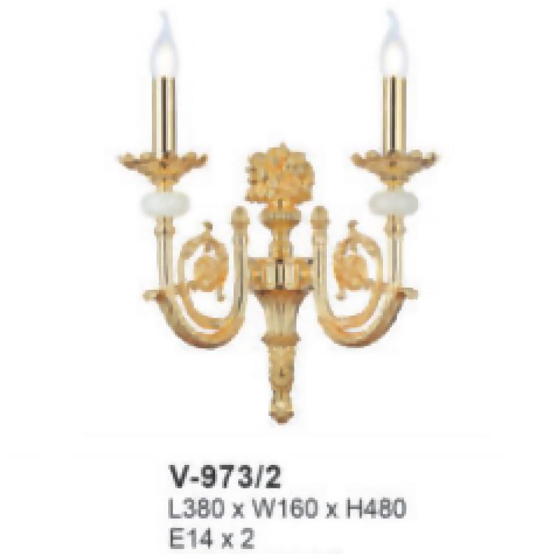 Đèn vách V-973/2 L380 x W160×H480 E14 x 2