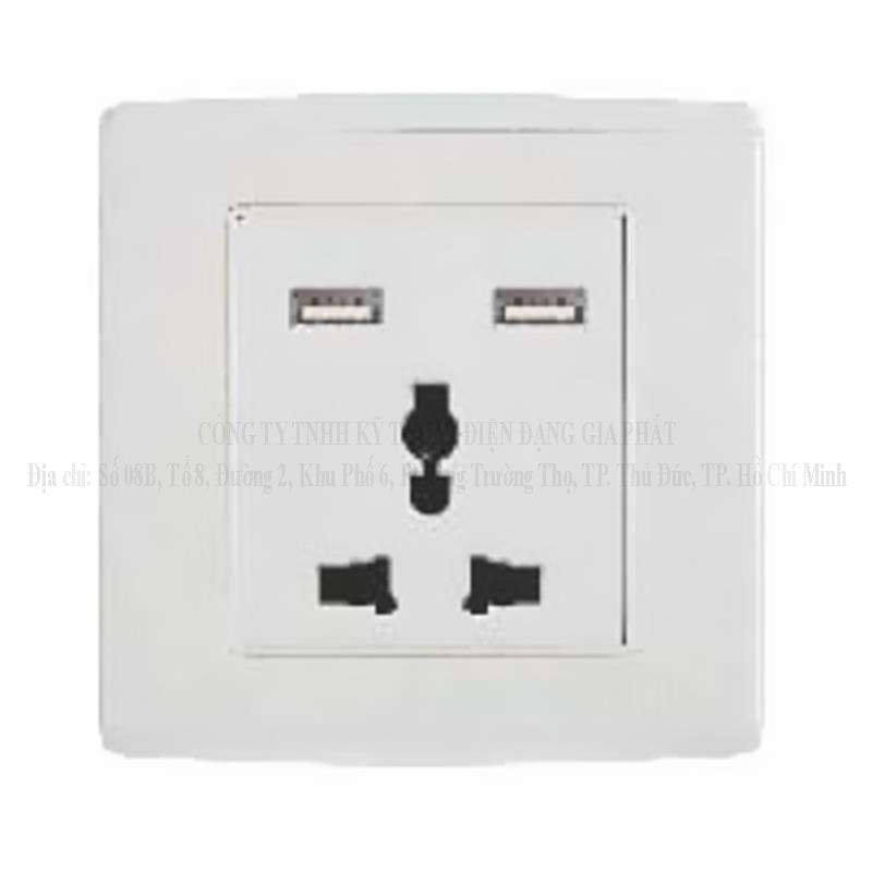 Bộ ổ cắm 3 chấu & 2 USB