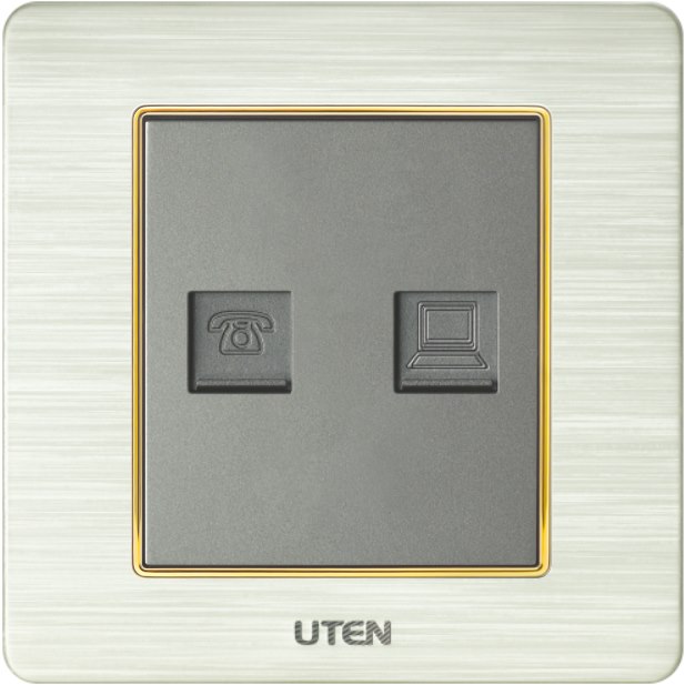 Bộ ổ cắm điện thoại và ổ cắm mạng Uten V6.0-TELPC