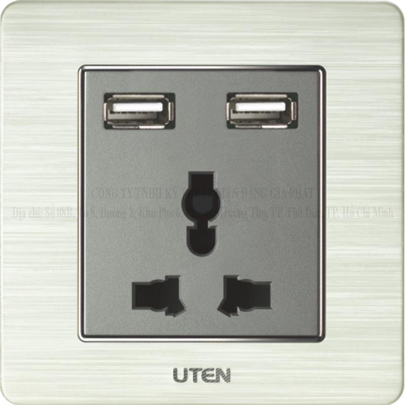 Bộ ổ cắm đôi USB & ổ đơn 3 chấu đa năng