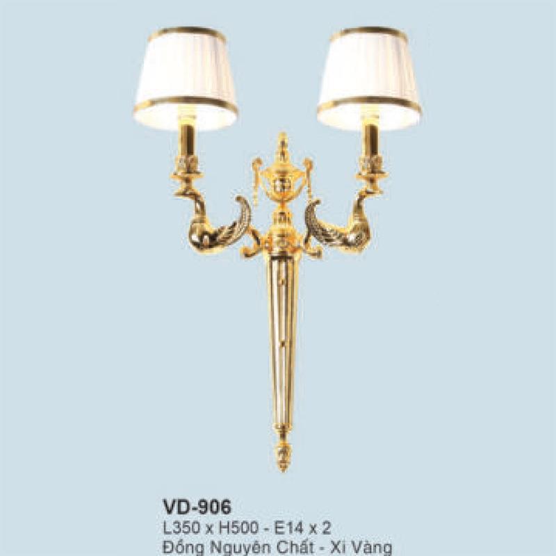 Đèn tường nến đồng L350*H500 - E14*2 - Đồng nguyên chất - Xi Vàng