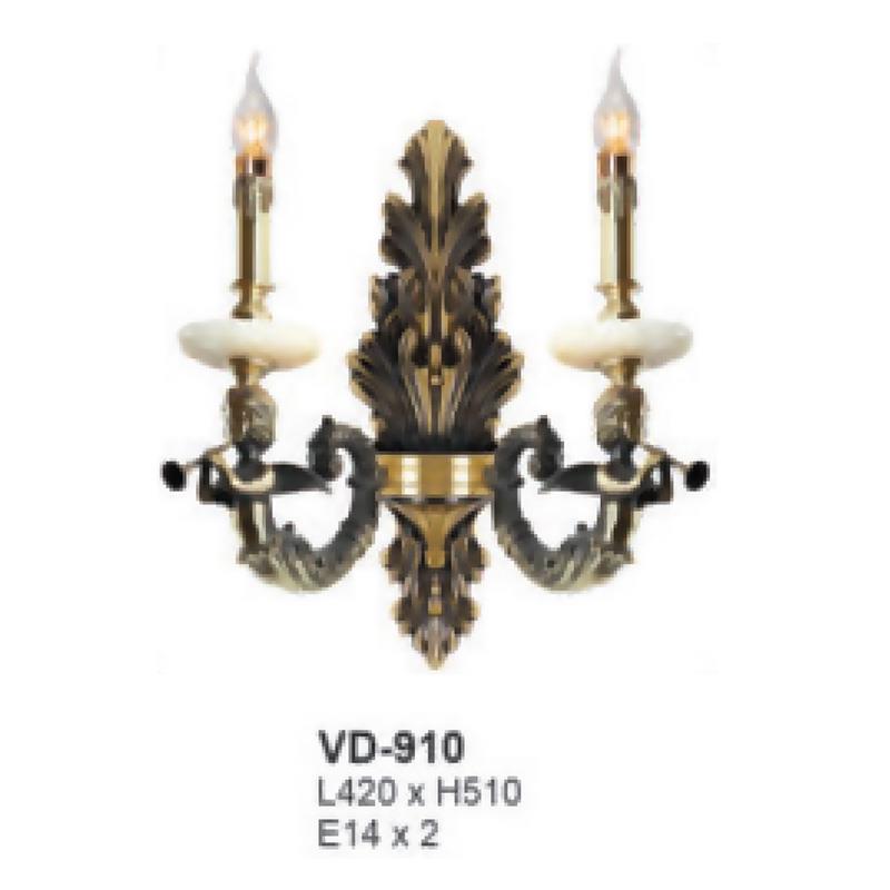 Đèn tường nến đồng L420*H510 - E14*2