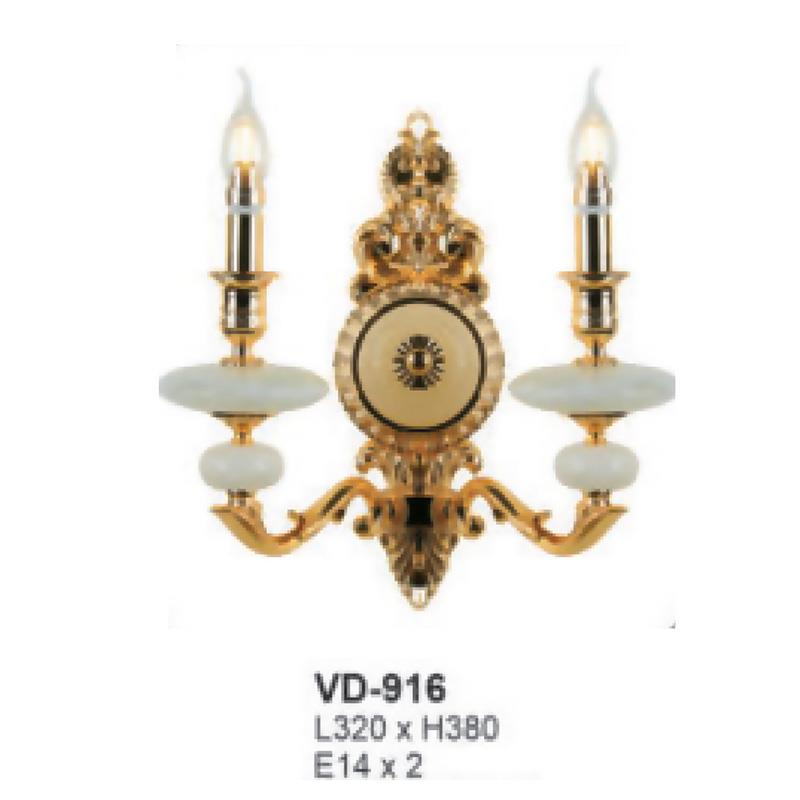 Đèn tường nến đồng L320*H380 - E14*2