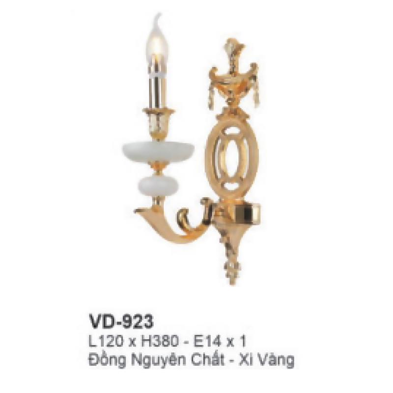 Đèn tường nến đồng L120*H380 - E14*1 - Đồng Nguyên Chất - Xi Vàng