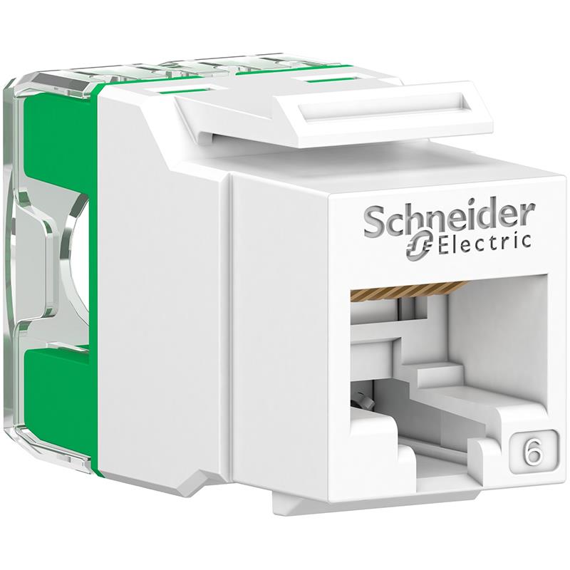 Actassi S-110 Connector RJ45 Keystone Unshielded Cat6 White - bag x 1