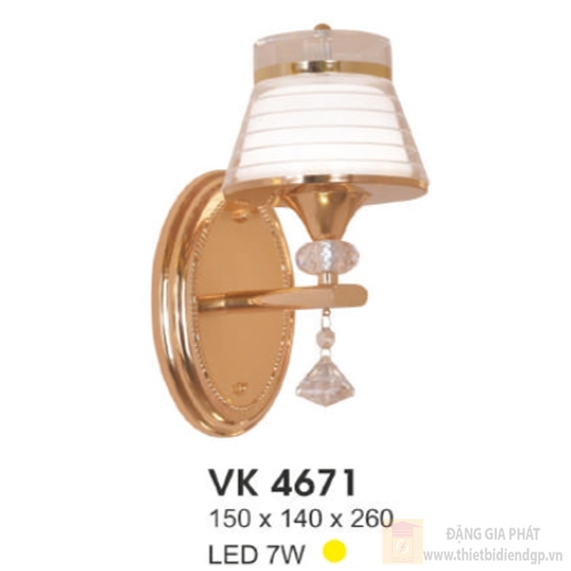 Đèn vách kính 150*140*260 - LED 7W, ánh sáng vàng