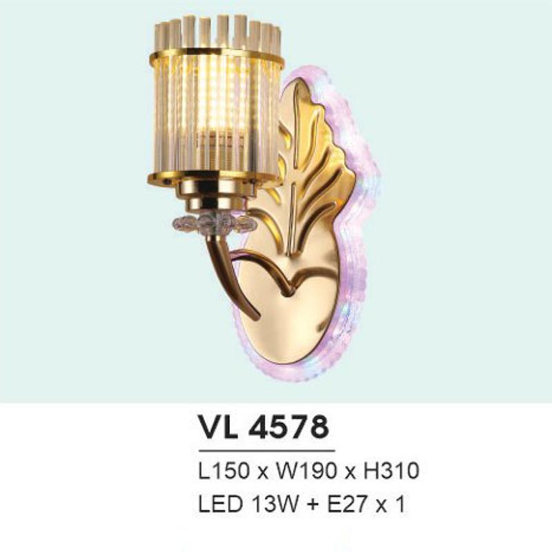 Đèn vách Led 13W + E27*1 - L150*W190*H310