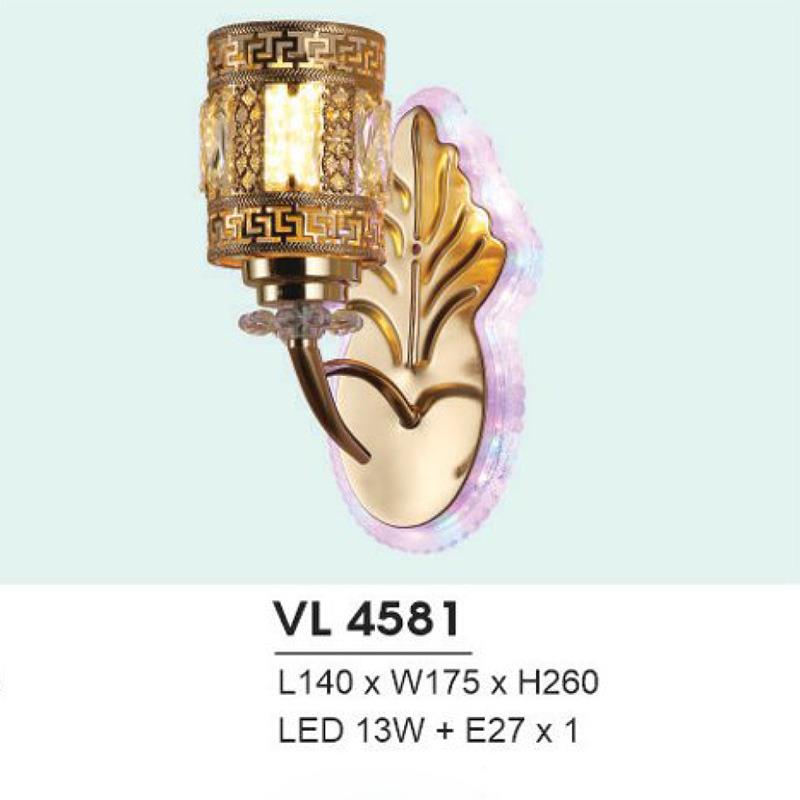 Đèn vách Led 13W + E27*1 - L140*W175*H260