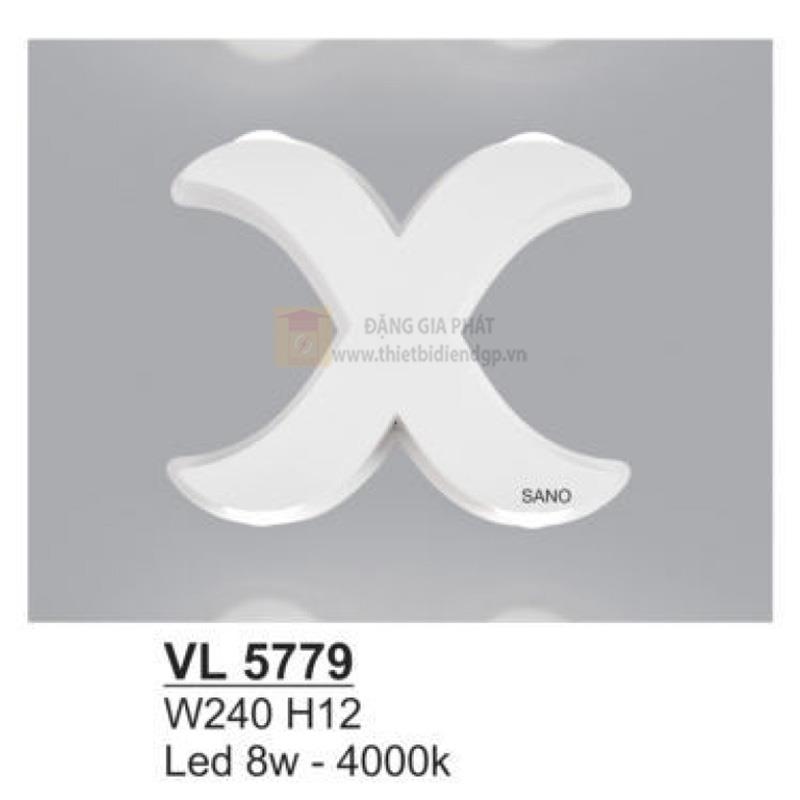 Đèn vách led 8W- 4000K - W240*H12 - vỏ màu trắng
