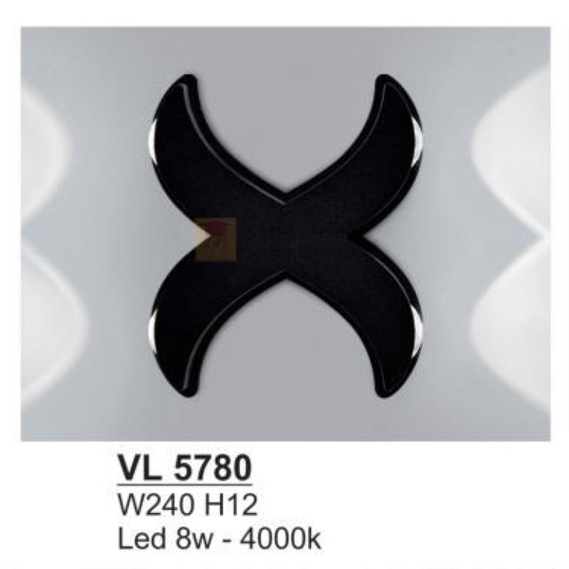 Đèn vách led 8W- 4000K - W240*H12 - vỏ màu đen