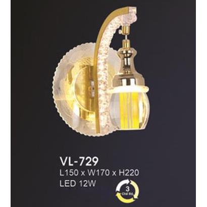 Đèn vách led trang trí trong nhà L150*W170*H220 - 12W, 3 màu ánh sáng