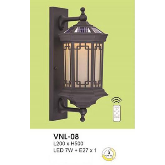 Đèn vách năng lượng mặt trời L200*H500 - LED 7W + E27*1, 3 chế độ ánh sáng