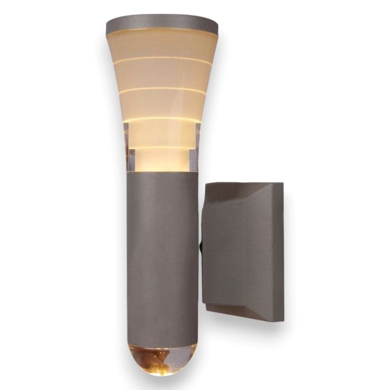 Đèn tường ngoài trời Verona Ø90 x H200, Vỏ Xám