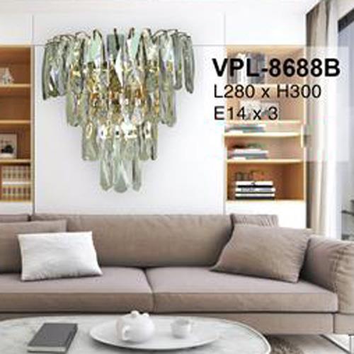 Đèn Vách Pha Lê Led E14x3, L280xH300