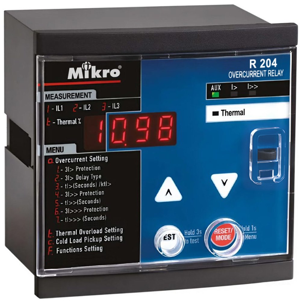 Rơle bảo vệ quá dòng Mikro R204-230A (50P, 51P, CLP, 50BF, 49RMS)