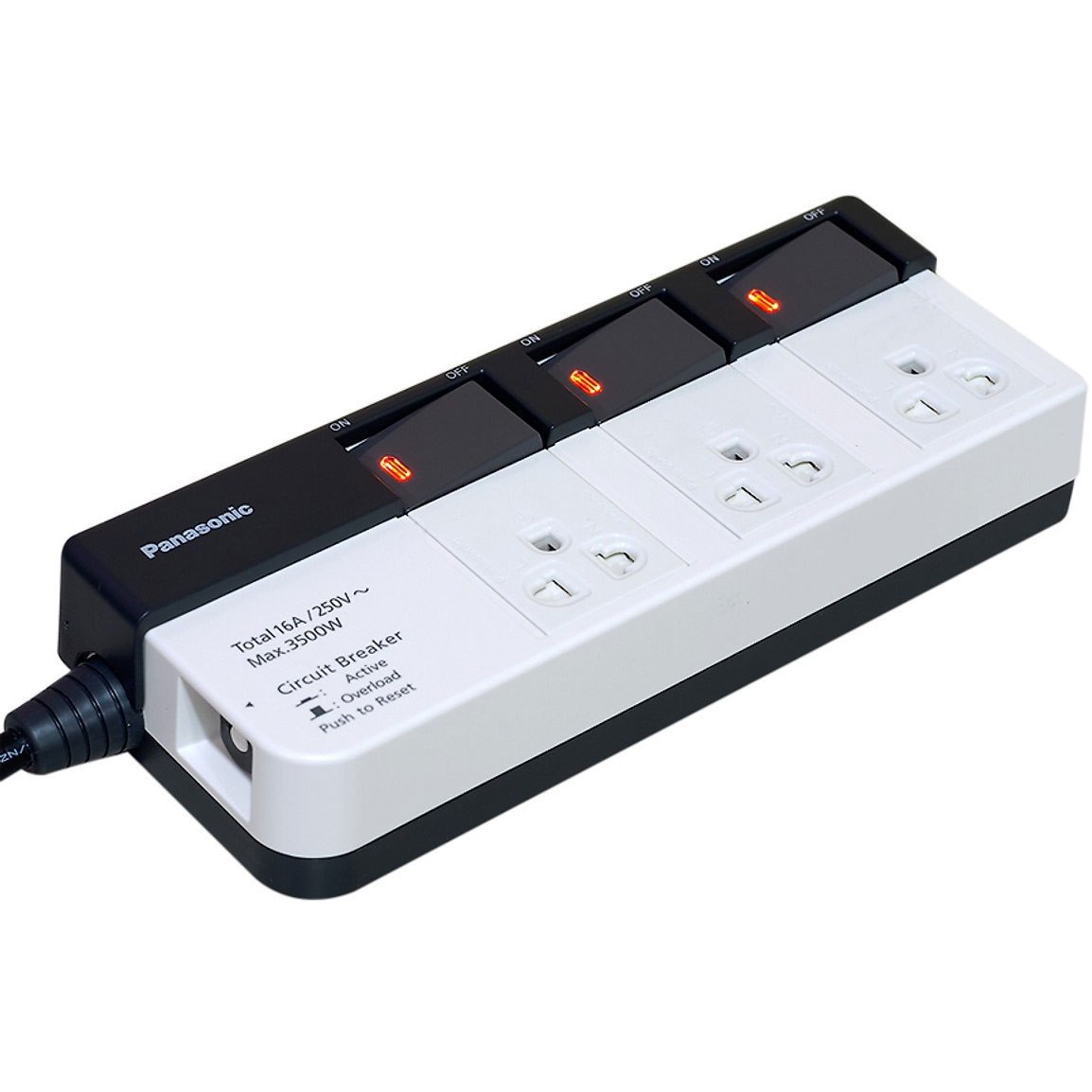 Ổ cắm kéo dài Panasonic WCHG28334 3 lỗ cắm, 3 công tắc 16A dài 3m