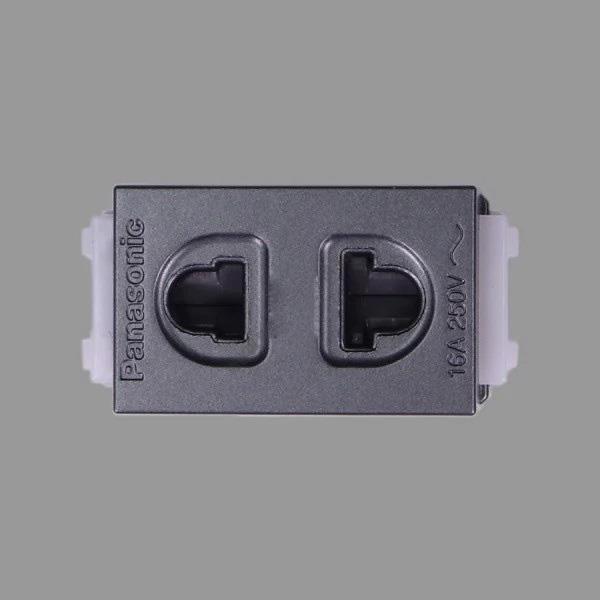 Ổ cắm đơn Panasonic WEV1081MYH / WEV1081-7MYH có màn che, 16A màu xám ánh kim