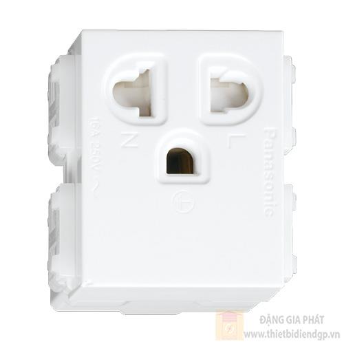 Ổ cắm đơn Panasonic WEV1181SW / WEV1181-7SW có màn che và dây nối đất