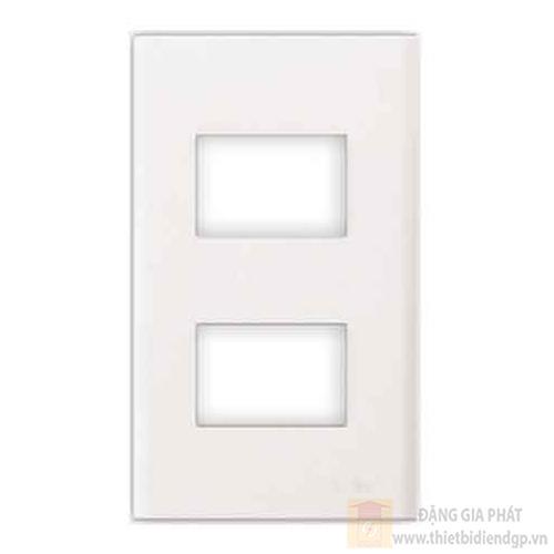Mặt dùng cho 2 thiết bị Panasonic WEV68020MW màu trắng ánh kim