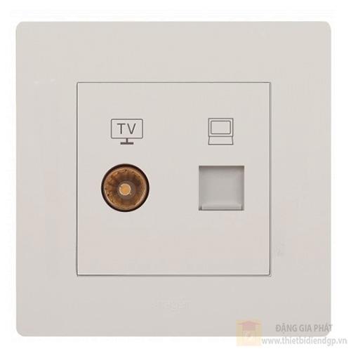 Ổ cắm Tivi + mạng RJ45 Cat 5e