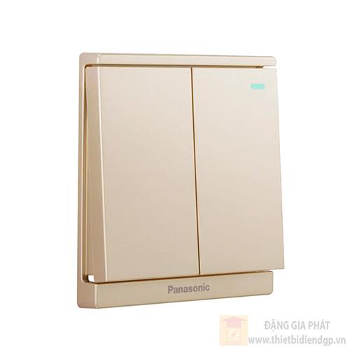 Bộ 2 công tắc B Panasonic WMF513MYZ-1VN 1 chiều, bắt vít, có chỉ báo dạ quang 10A màu vàng ánh kim