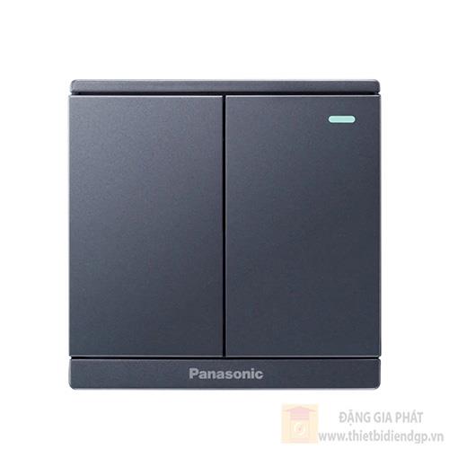 Bộ 2 công tắc C Panasonic WMF514MYH-1VN 2 chiều, bắt vít, có chỉ báo dạ quang 10A màu xám ánh kim