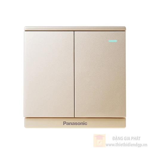 Bộ 2 công tắc C Panasonic WMF514MYZ-1VN 2 chiều, bắt vít, có chỉ báo dạ quang 10A màu vàng ánh kim