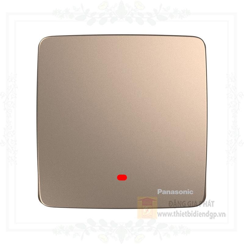 Bộ 1 công tắc D Panasonic WMTV503307MYZ bắt vít, có đèn báo màu vàng ánh kim 20A