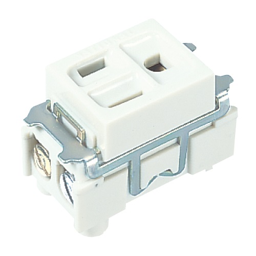 Ổ cắm đơn Panasonic WN11017W có dây nối đất, dùng cho phích cắm dẹp, 10A