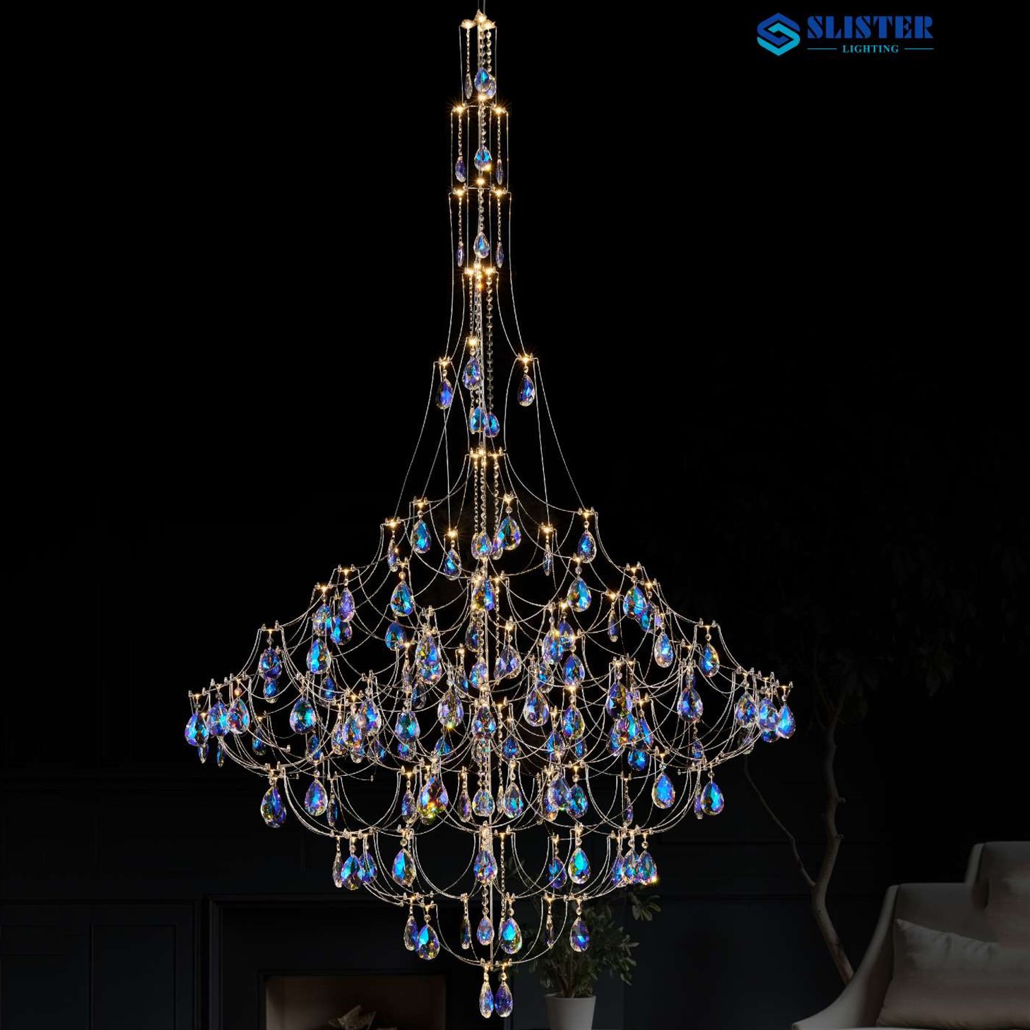 Đèn chùm trang trí Slister WR 0188 Ø1300*2300 LED 70W