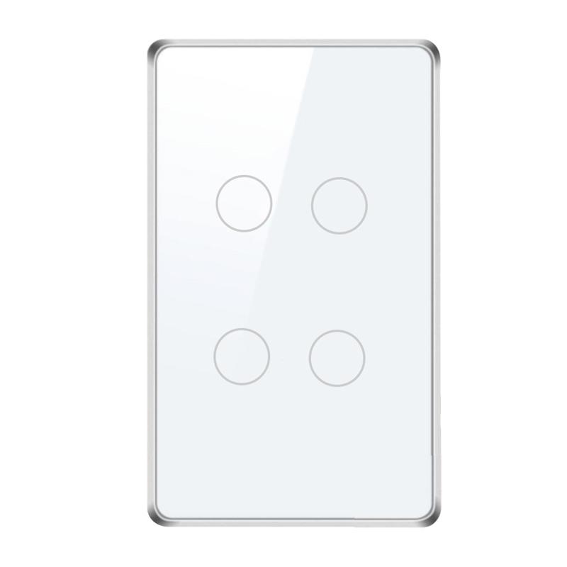 Công tắc Zigbee hình chữ nhật, cao cấp 4 phím trắng ZB120Y-04DP-US(W)