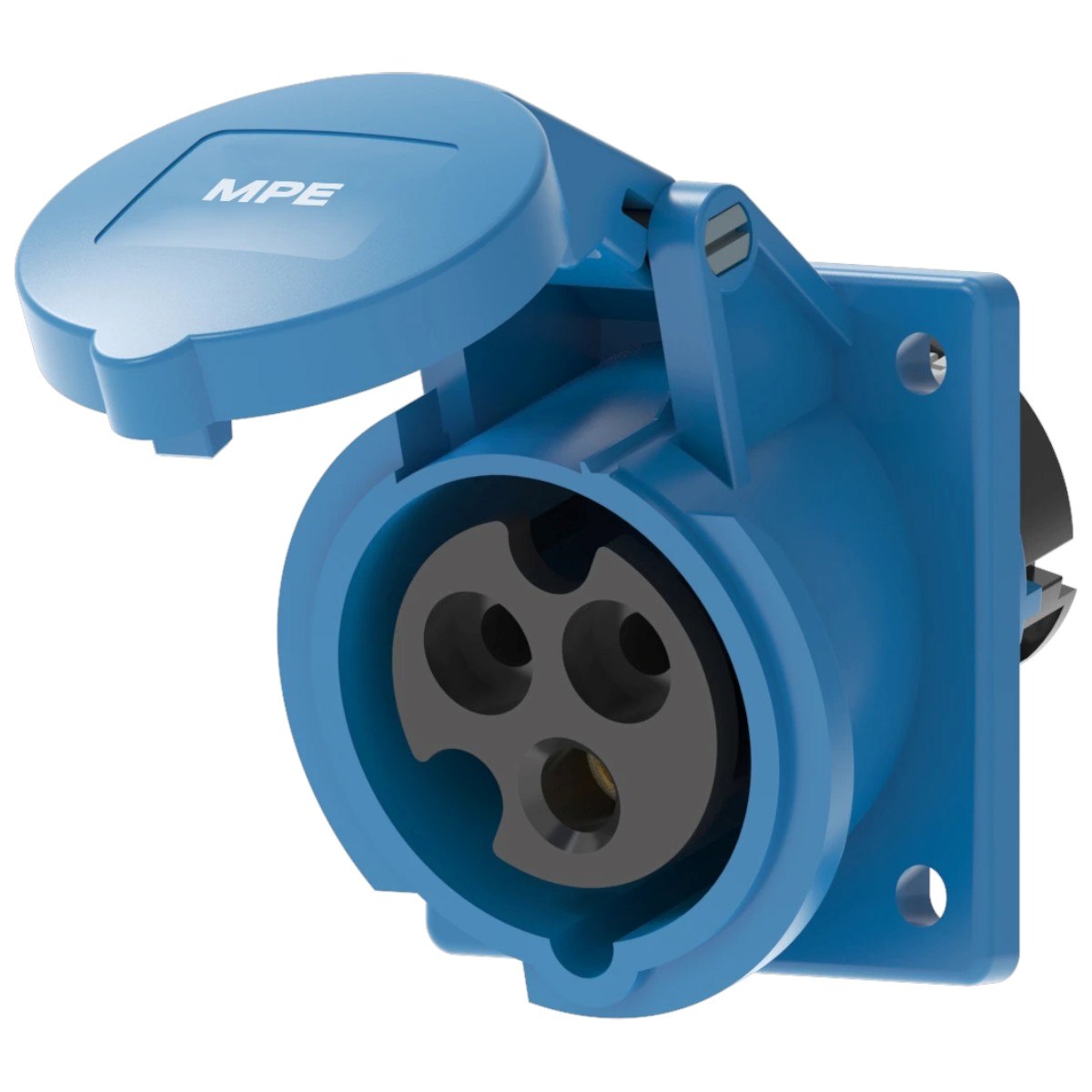 Ổ cắm công nghiệp 2P+E MPE (cố định bắt trên bảng điện xéo) series MPN2 IP44