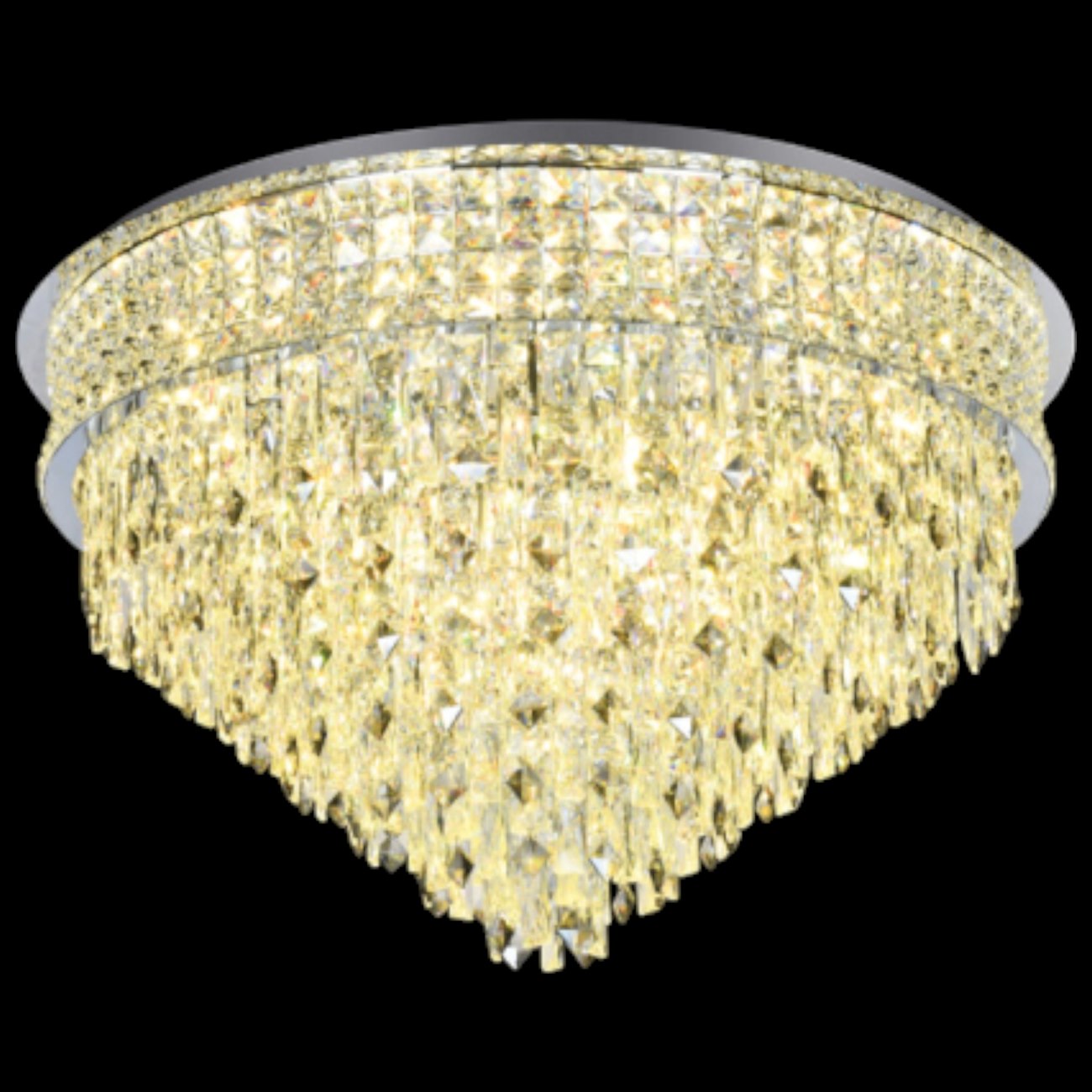 Đèn mâm tròn pha lê Andora Ø800*H450- E14*19 (Pha Lê Khói-Trong)