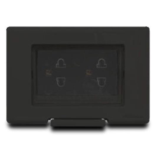 Bộ ổ cắm đôi 3 chấu chống nước Grimma, mặt nhựa vân xước G8 series G8BWFSK333