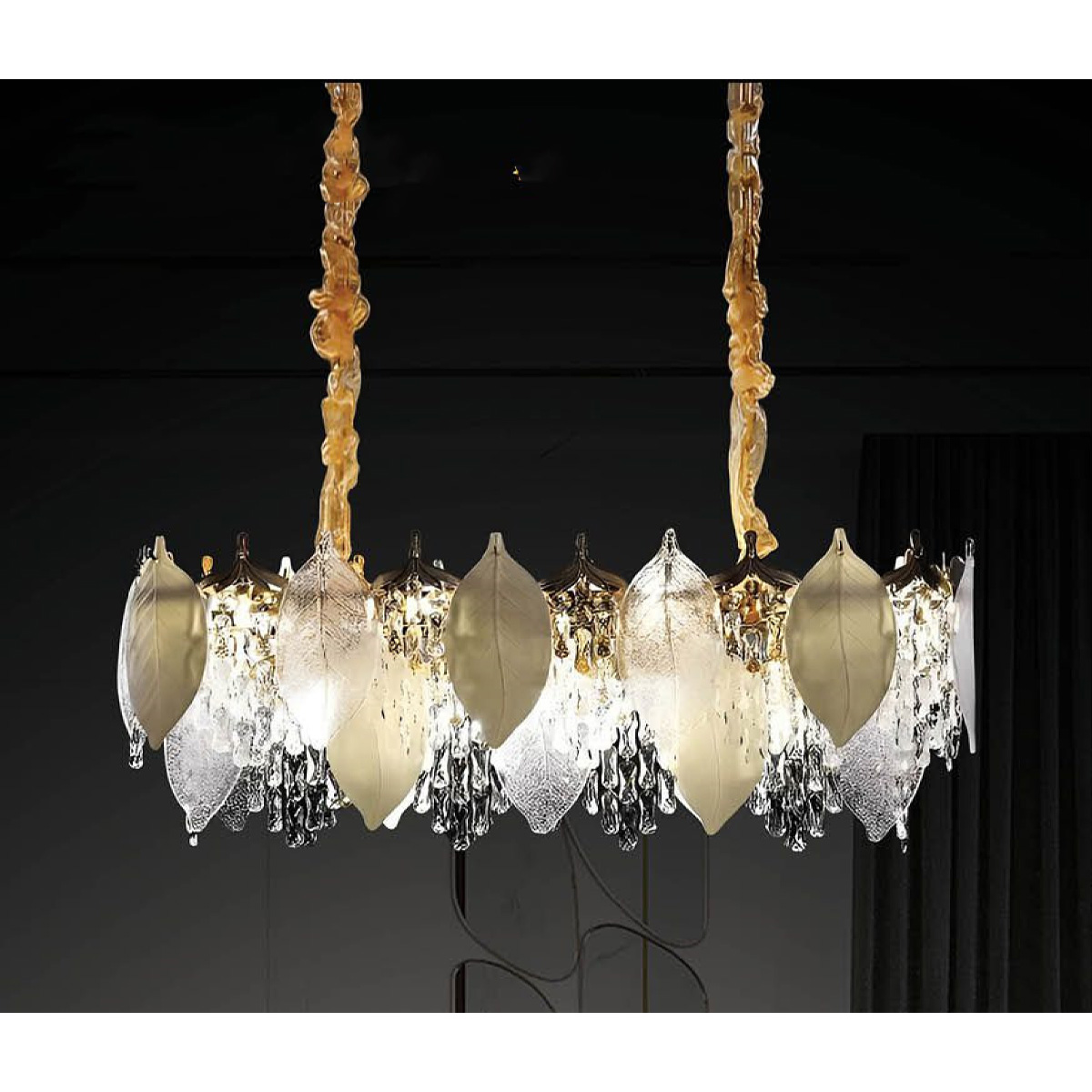 Đèn thả pha lê L1000*W300*H350 - E14*12