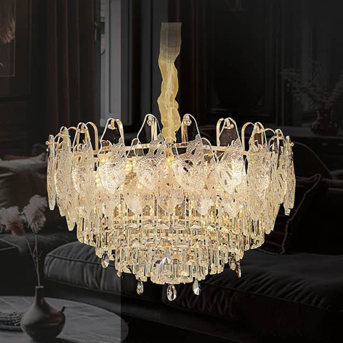 Đèn thả pha lê Ø600 - E14*12