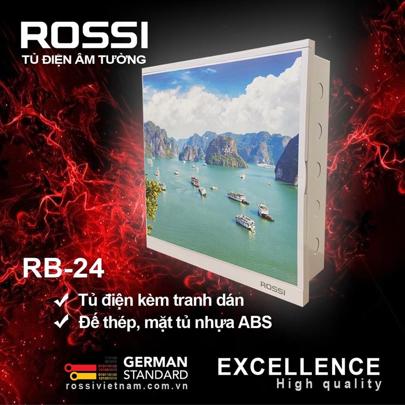 Tủ điện âm tường Rossi RB-24 (kèm khung ảnh dán)