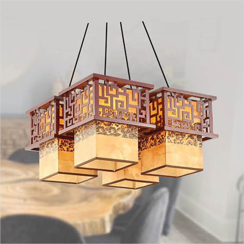 Đèn thả trang trí W500*L500*H400 - E27*4