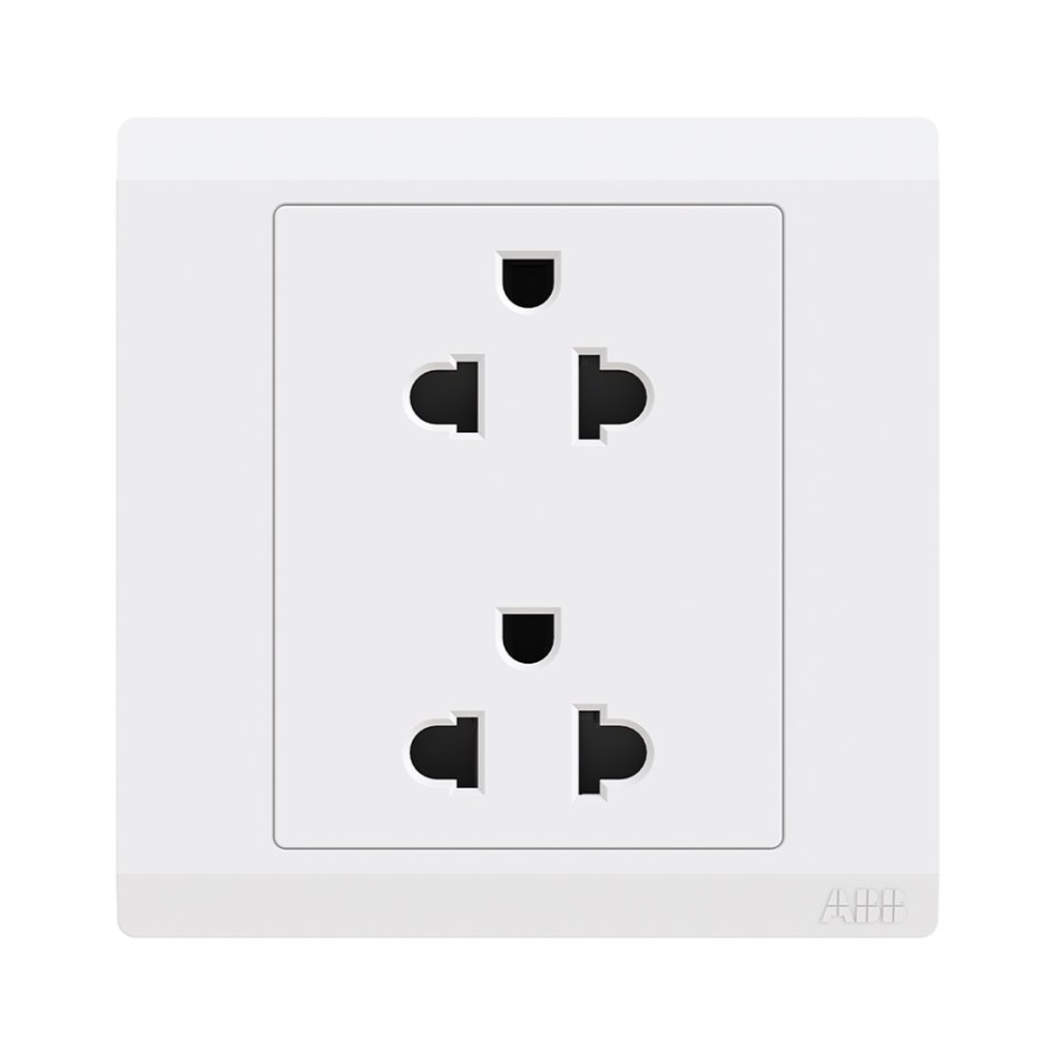 Bộ ổ cắm đôi ABB Inora BL225 3 chấu 16A
