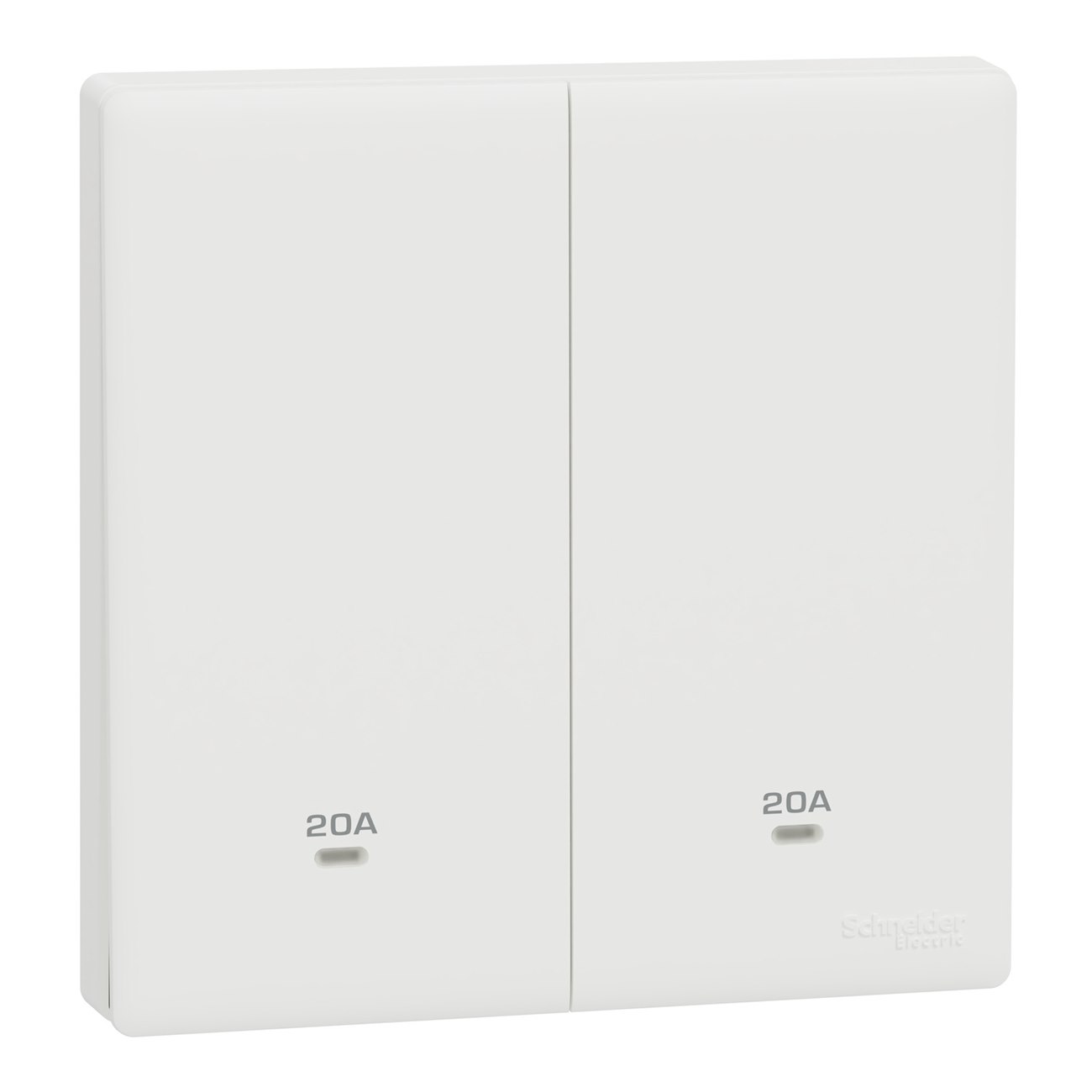 Bộ công tắc đôi 2 cực 20A Schneider KBN32D20N_WE có đèn Led