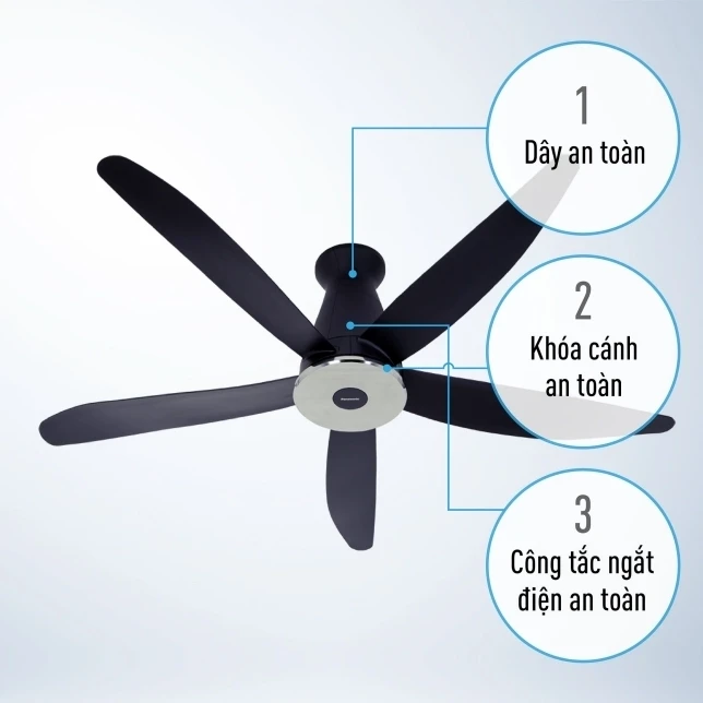 Quạt trần Panasonic 5 cánh F-60XDN Ø150cm
