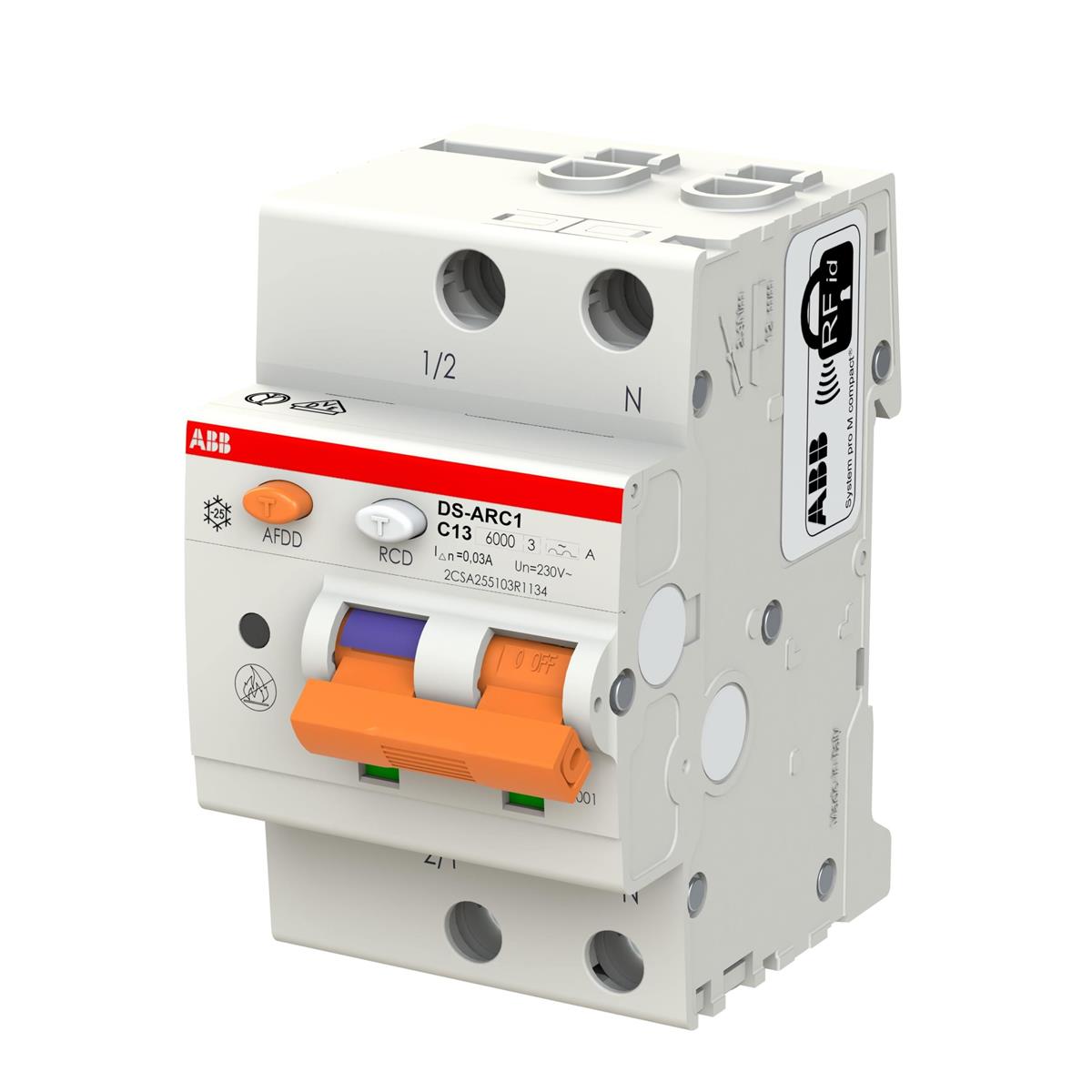 Thiết bị bảo vệ chống hồ quang ABB DS-ARC1 AFDD 1P+N 6KA 30mA, AC type
