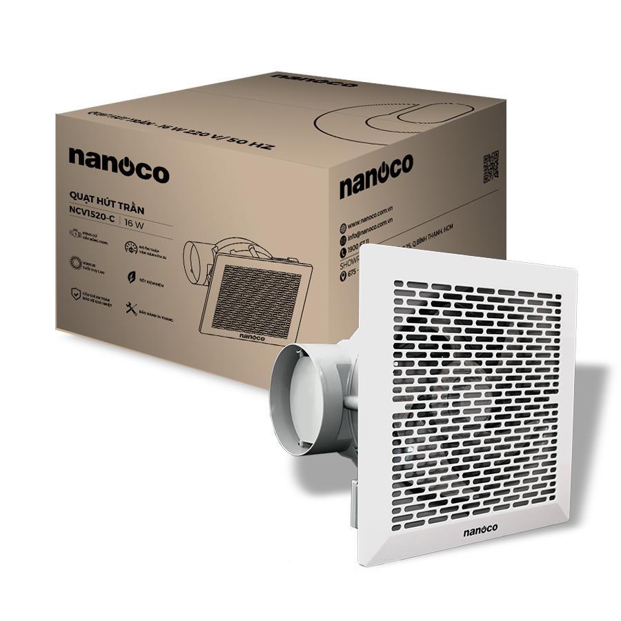 Quạt hút âm trần Nanoco NCV1520-C có ống dẫn